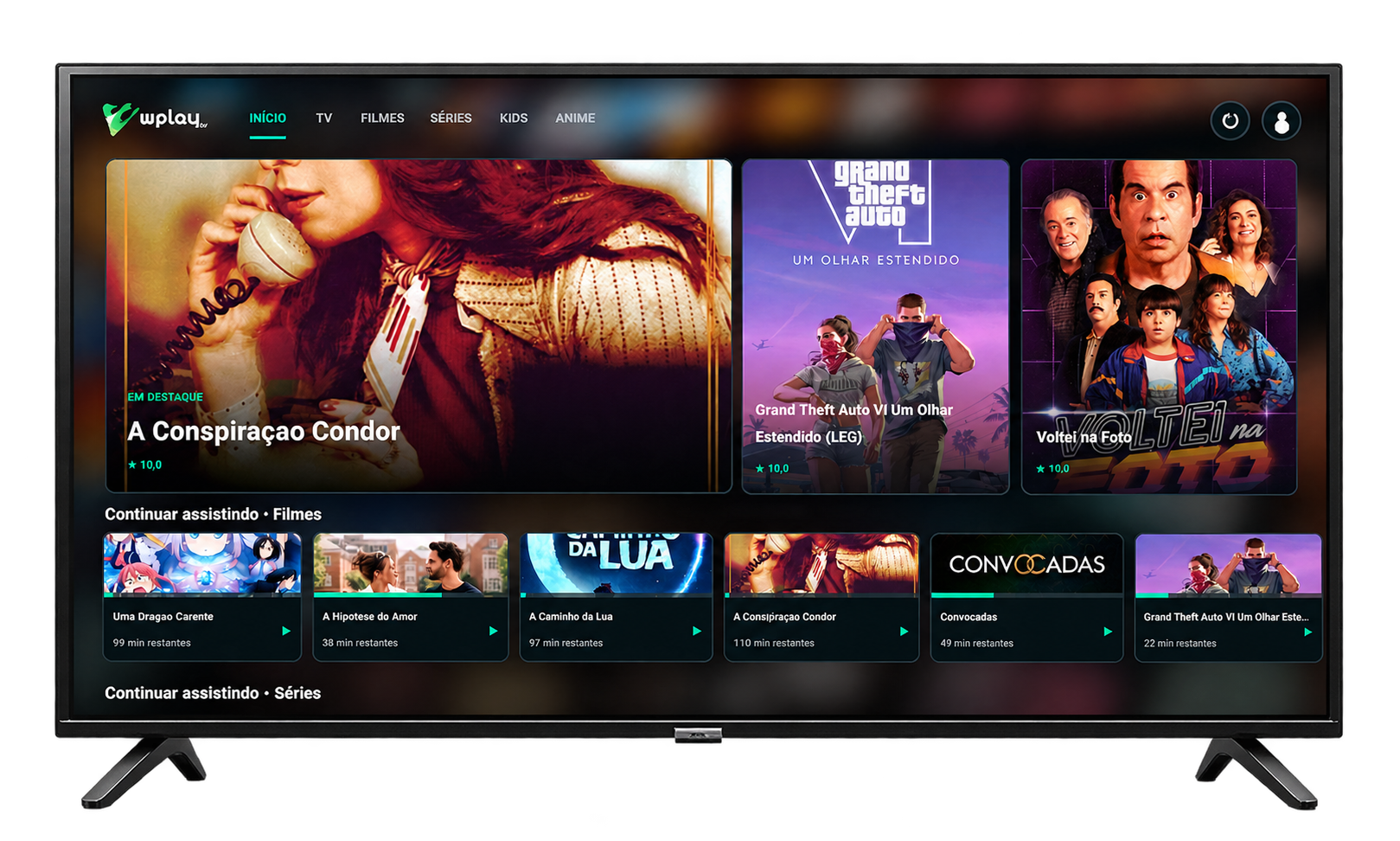 Wplay OTT em uma televisão
